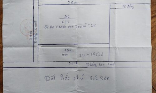 Bán mảnh đất 893m2 tại Bắc Phú – Sóc Sơn giá chỉ 5,x tr/m2
