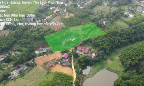 Siêu phẩm phân lô 4800m2 tại xã Nga Hoàng, huyện Yên Lập, tỉnh Phú Thọ. 300 tc, mt 90m, hậu 100m, sâu 50m. Giá 2,x tỷ. Lh 098.809.2745.