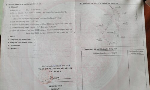 BĐS nghỉ dưỡng Hồ Ly – Yên Lập – Phú Thọ 1750m2 chỉ 6xx triệu 0988092745